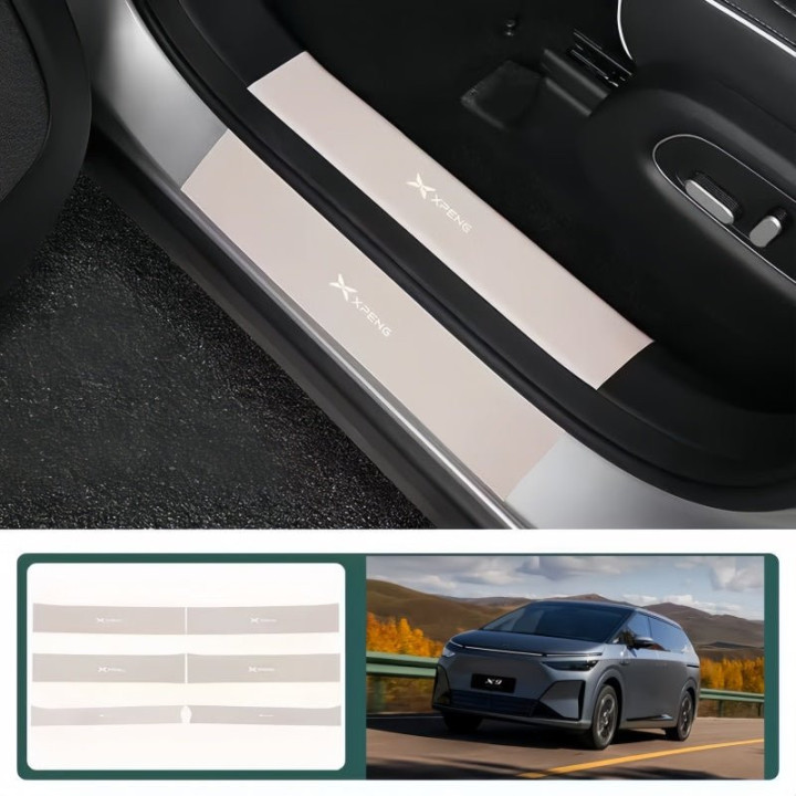 Leather Door Sill Protector Strips for 2024-2026 XPENG X9