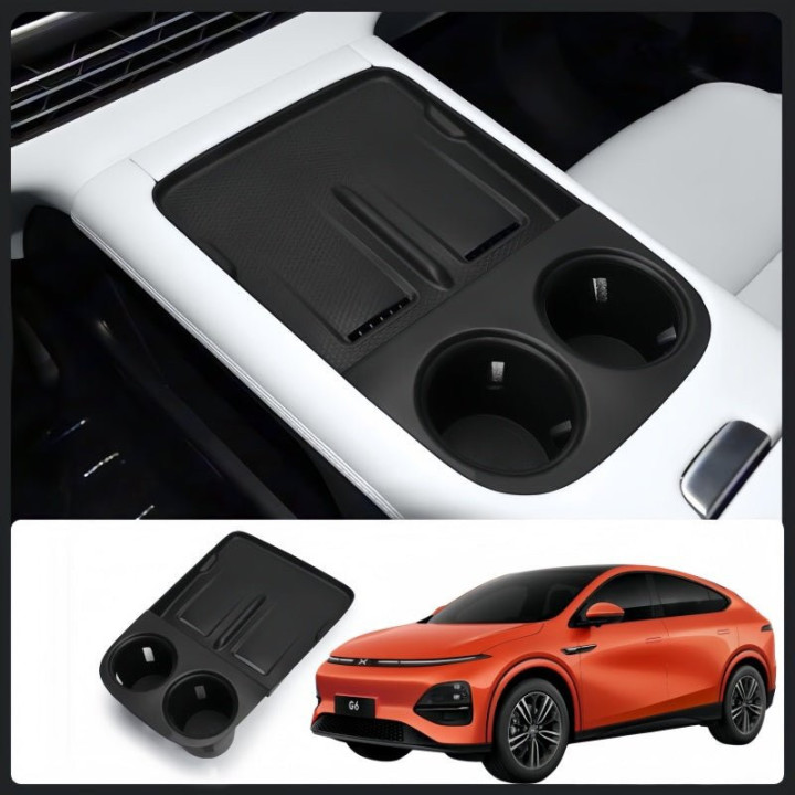 2-in-1 Wireless Charging & Cup Holder Silicone Mat for Xpeng G6