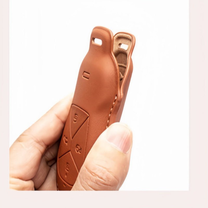Premium Leather Key Fob Cover for Xpeng EV