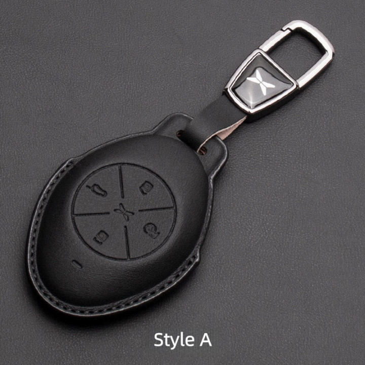 Premium Leather Key Fob Cover for Xpeng EV