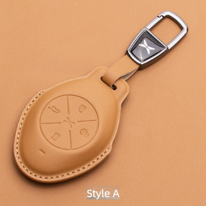 Premium Leather Key Fob Cover for Xpeng EV