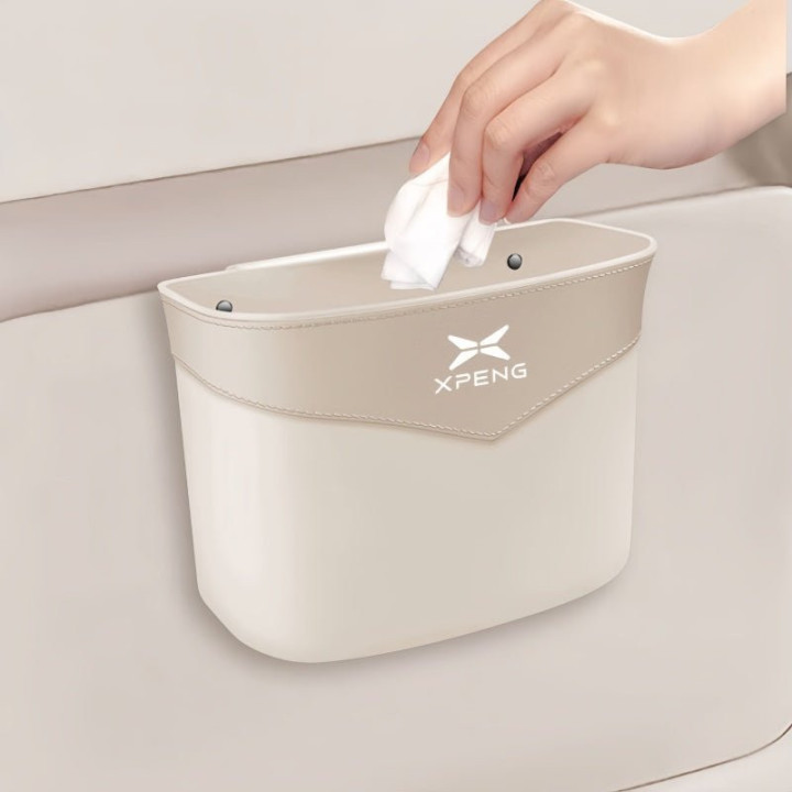 Suede Edge Car Waste Bin Hanging Organiser for XPeng