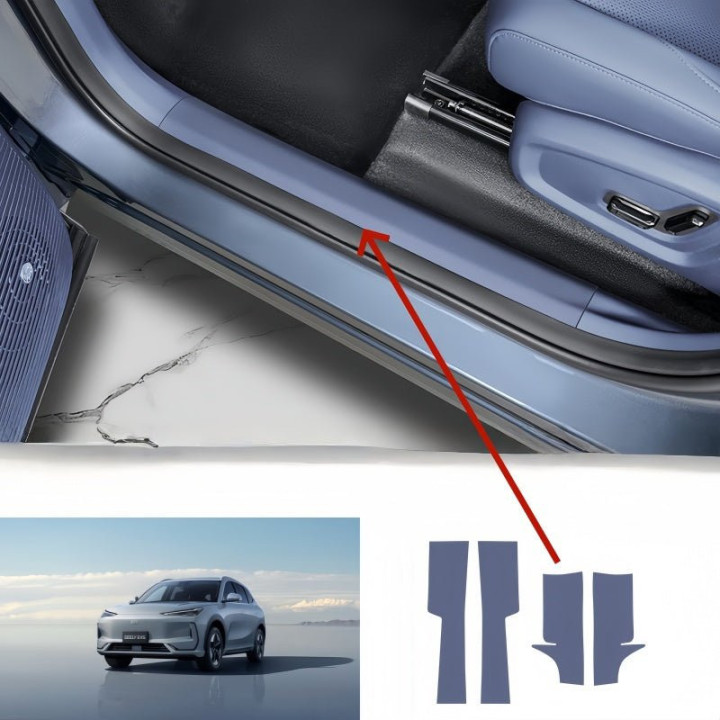 Car Door Sill Leather Protector Strips for Geely EX5