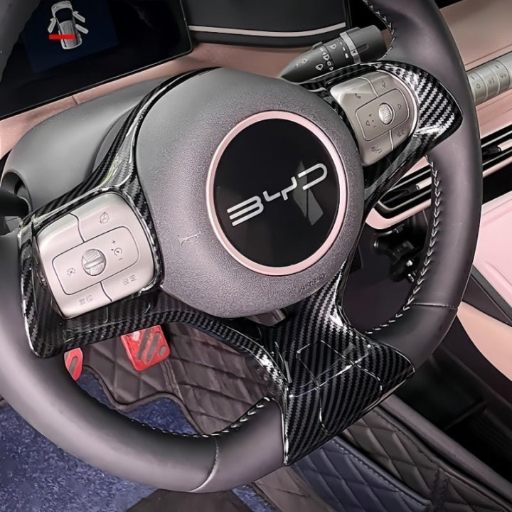 Carbon Fiber Texture Steering Wheel Cover for BYD Dolphin Surf/Seagull