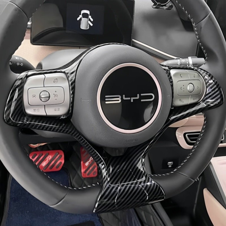 Carbon Fiber Texture Steering Wheel Cover for BYD Dolphin Surf/Seagull
