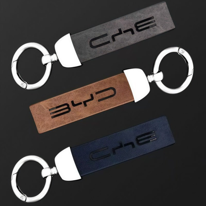 Leather Key Lanyard with Metal Hook for BYD