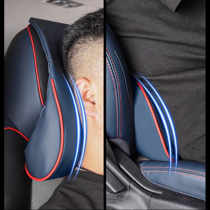 For BYD Premium Leather Headrest & Lumbar Pillow Set (2-Pcs)
