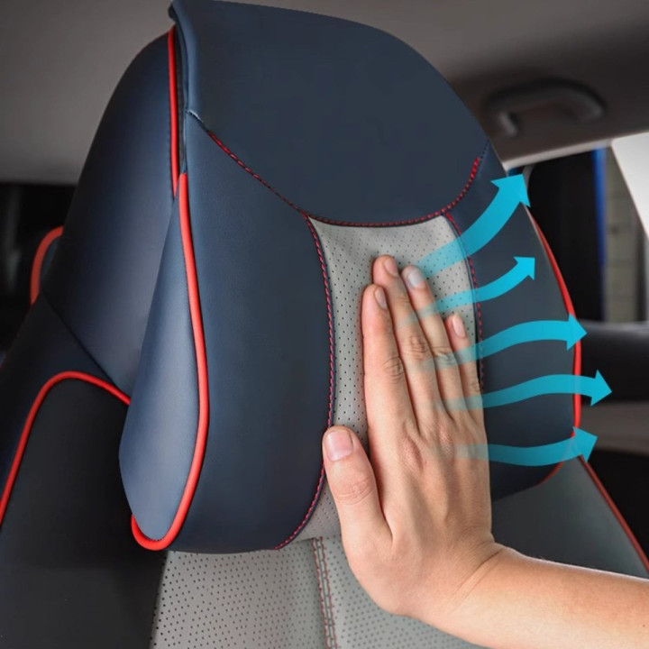 For BYD Premium Leather Headrest & Lumbar Pillow Set (2-Pcs)