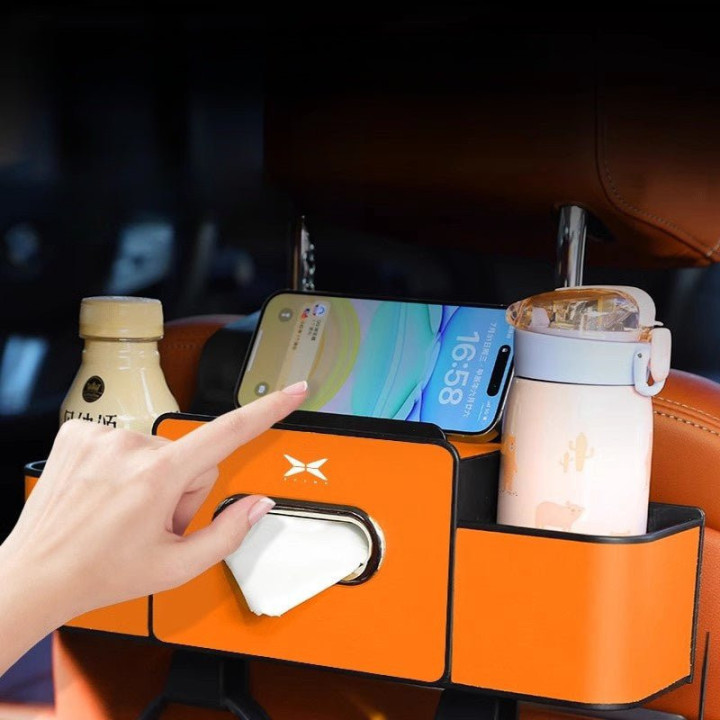 Car Rear Passenger Tissue Box & Phone Holder for XPENG G6/G9/P7/P7+/X9