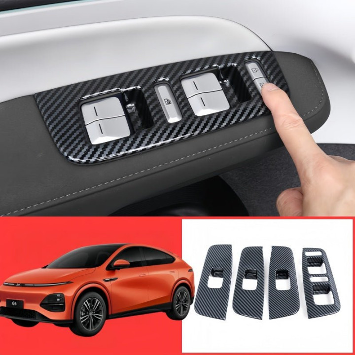 Carbon Fiber ABS Window Switch Cover for 2023-2026 XPENG G6