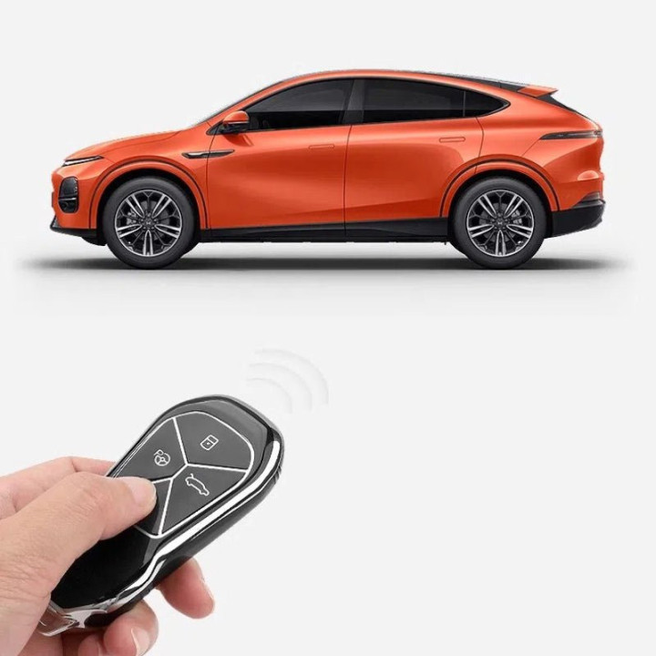 TPU Leather Metal Key Fob Cover for Xpeng G6 G9 P7