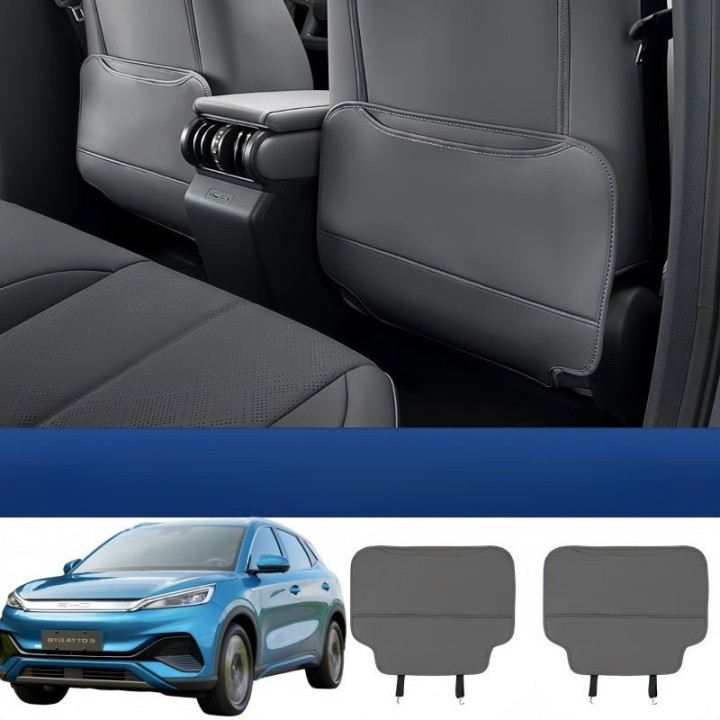 Half-Wrapped Leather Seat Back Kick Mat for BYD Atto 3 2023-2026