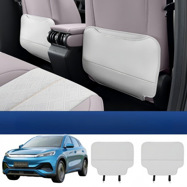 Half-Wrapped Leather Seat Back Kick Mat for BYD Atto 3 2023-2026