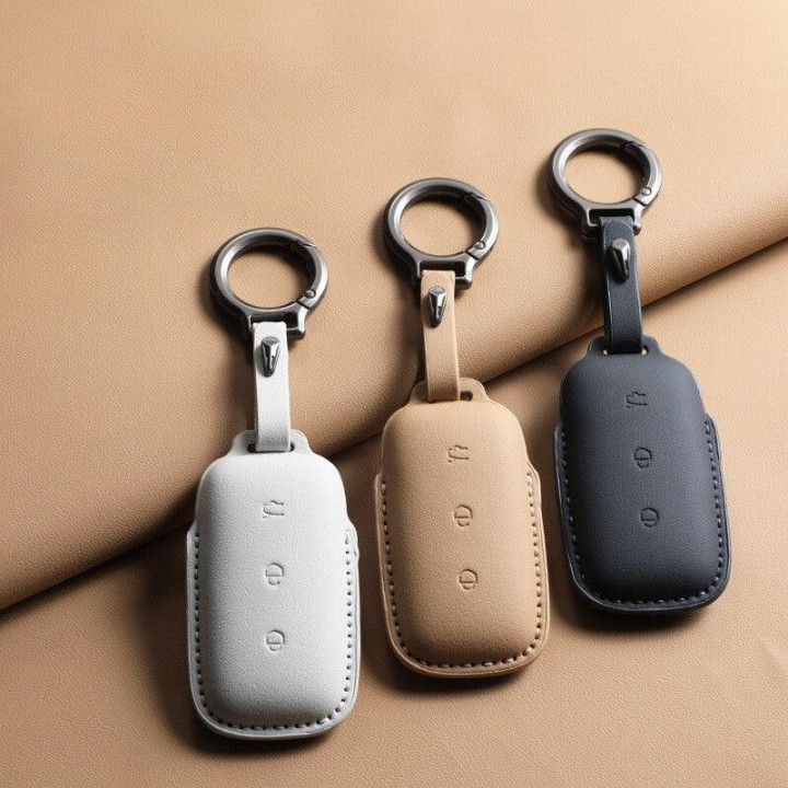 Leather Car Key Case Cover Fob Shell for Geely EX5/ E5 / Starray EM-i