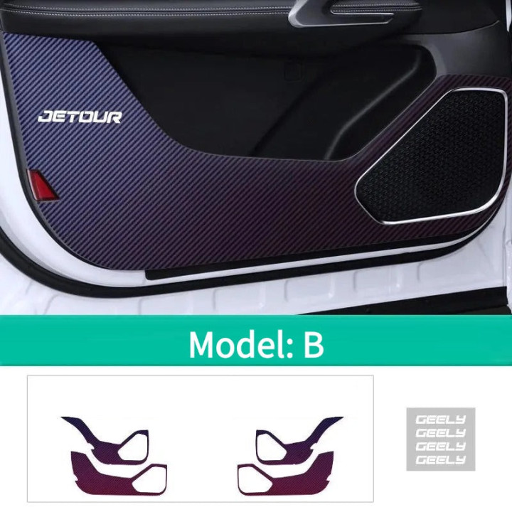 Naklejki ochronne na drzwi z wzorem karbonu do Jetour X70 Plus – zdjęcie 4