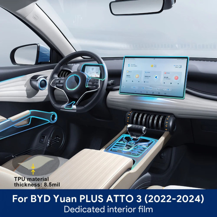 Przezroczysta folia TPU na konsolę środkową do BYD Atto 3 i Seal U – zdjęcie 16